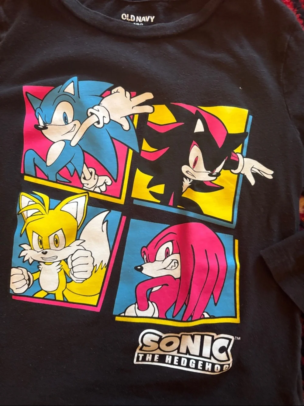 Old Navy Black Sonic The Hedgehog Color Block Character Long-Sleeve Tee